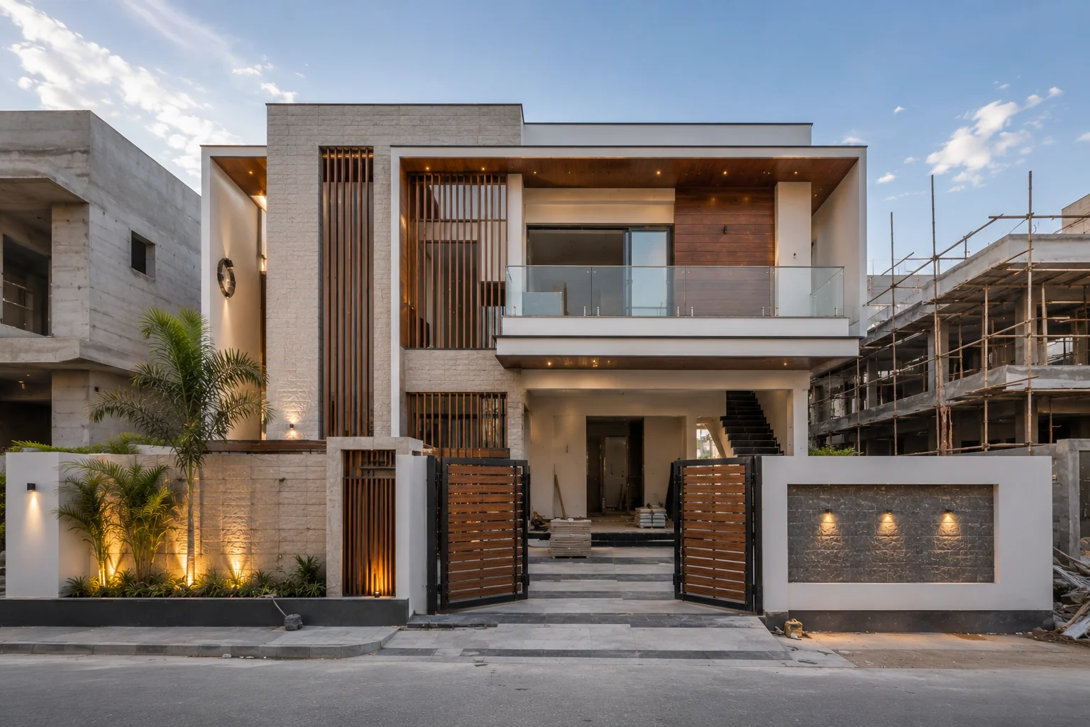 Modern front elevation design in Lucknow